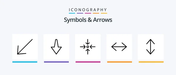 Symbols Arrows Line Icon Pack Including Scale Arrow Creative Icons — 图库矢量图片