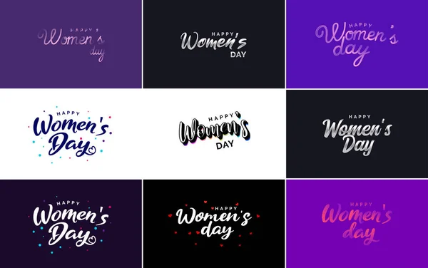 International Women Day Vector Hand Written Typography Background — Vector de stock