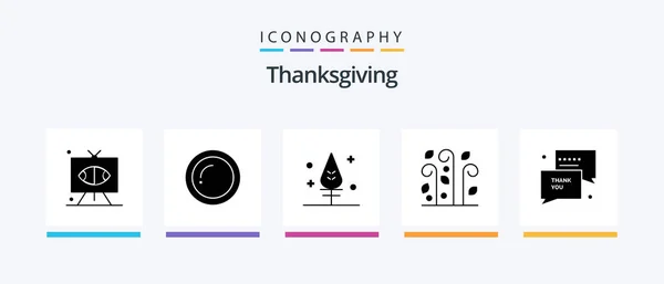Thanks Giving Glyph Icon Pack Including You Wind Giving Thanksgiving — Stock vektor