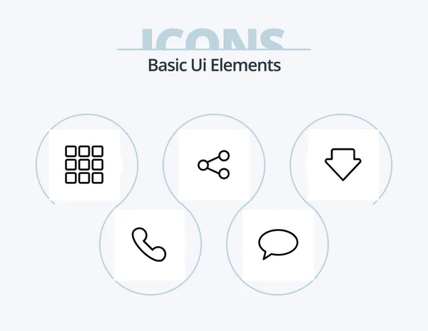 Basic Elements Line Icon Pack Icon Design Reload Sign Login — Stockvektor
