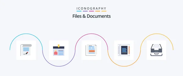Files Documents Flat Icon Pack Including Contact Address Office File — 图库矢量图片