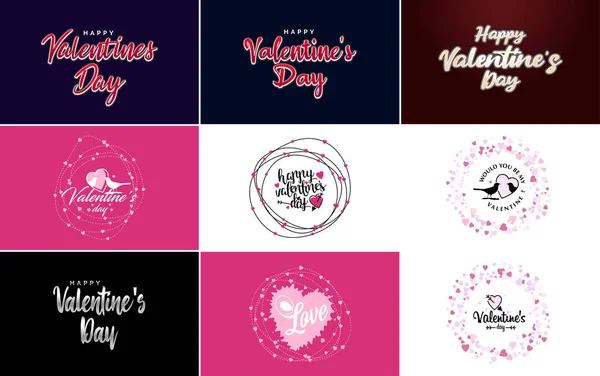 Love Word Art Design Heart Shaped Background Bokeh Effect — Image vectorielle