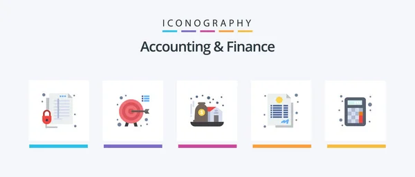 Accounting Finance Flat Icon Pack Including Accounting Guarantee Focus Contract — Vettoriale Stock