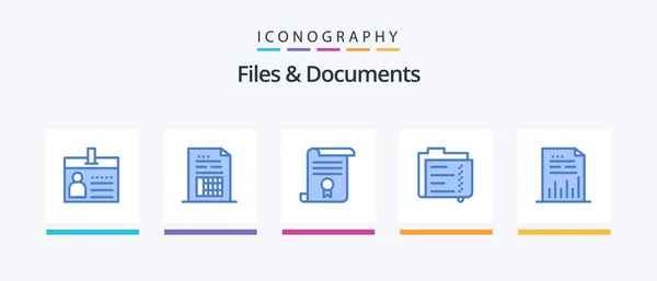 Files Documents Blue Icon Pack Including Document Archive File Education — Stok Vektör