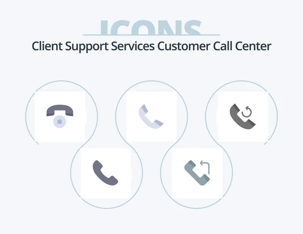 Call Flat Icon Pack Icon Design Callback Phone Phone Telephone — Stock Vector