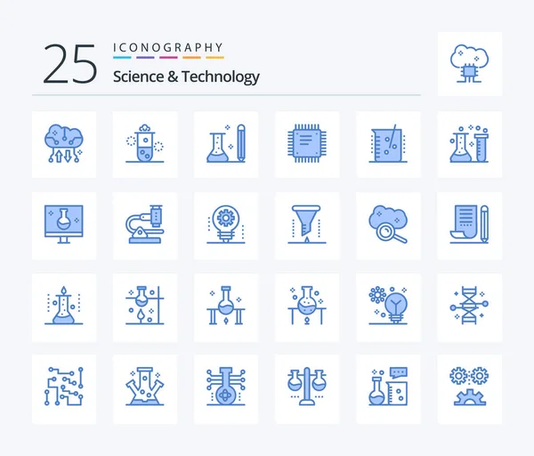 Science Technology Blue Color Icon Pack Including Cpu Chip Science — Wektor stockowy