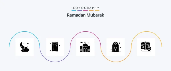 Ramadan Glyph Icon Pack Including Islam Decoration Pray Pray Islam — Stockový vektor