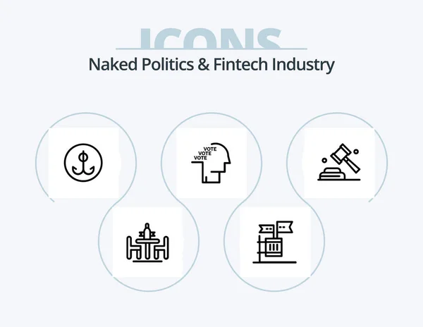 Naked Politics Fintech Industry Line Icon Pack Icon Design Corrupt — Stockvector
