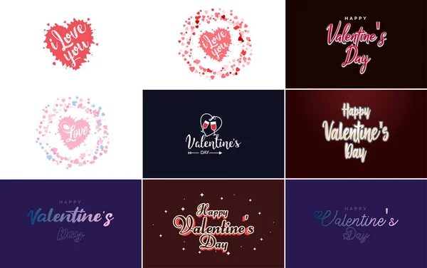 Love Word Art Design Heart Shaped Gradient Background — Stock Vector