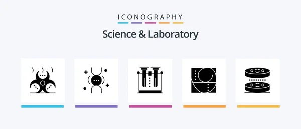 Science Glyph Icon Pack Including Bacteria Proportion Chemistry Perfection Tube — Διανυσματικό Αρχείο