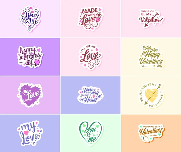 Love Air Valentine Day Typography Graphic Design Stickers — Stock vektor
