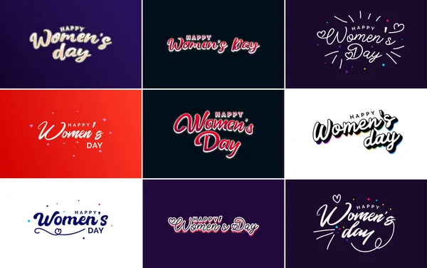 要約紫の色合いで女性の顔と愛ベクトルのロゴデザインと幸せな女性の日のロゴ — ストックベクタ