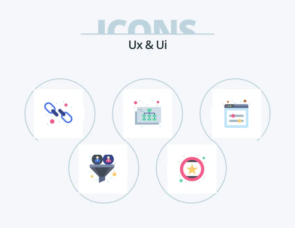 Flat Icon Pack Icon Design Page Site Recommend Map Web — Wektor stockowy