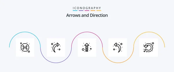 Arrow Line Icon Pack Including Rotate Left Circle — Διανυσματικό Αρχείο