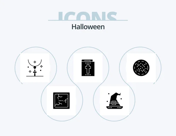 Halloween Glyph Icon Pack Icon Design Spooky Halloween Easter Holiday — Διανυσματικό Αρχείο