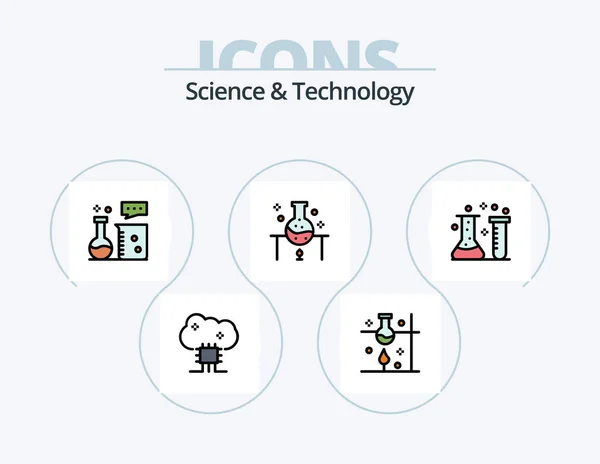 Science Technology Line Filled Icon Pack Icon Design Genetic Engineering — Image vectorielle