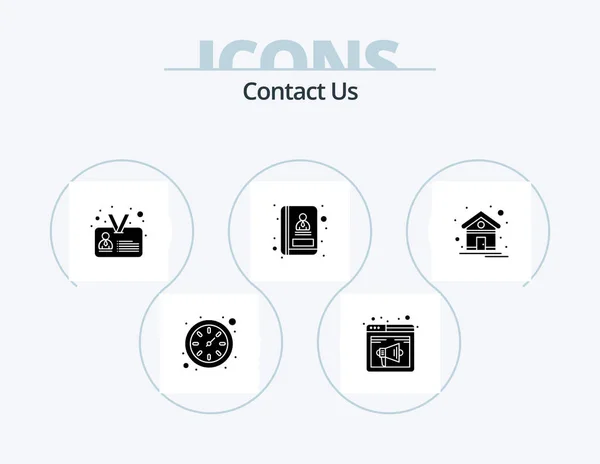 Contact Glyph Icon Pack Icon Design Homepage Contact Communication Address — Wektor stockowy