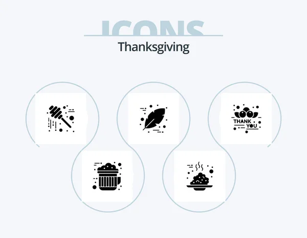 Thanksgiving Glyph Icon Pack Icon Design Gratitude Thanksgiving Thanks Day — Vetor de Stock