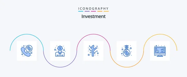 Investment Blue Icon Pack Including Seo Investment Earnings Growth Investment — Image vectorielle