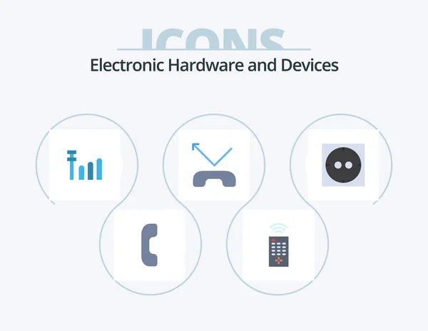 Devices Flat Icon Pack Icon Design Call Socket — Stockvektor