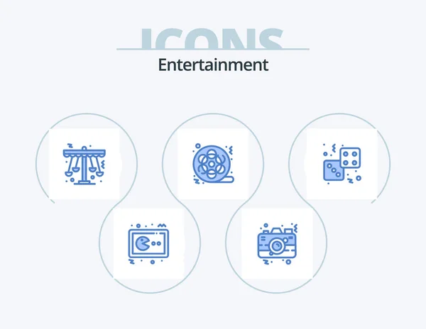 Entertainment Blue Icon Pack Icon Design Cinema Film Picture Entertainment — Image vectorielle