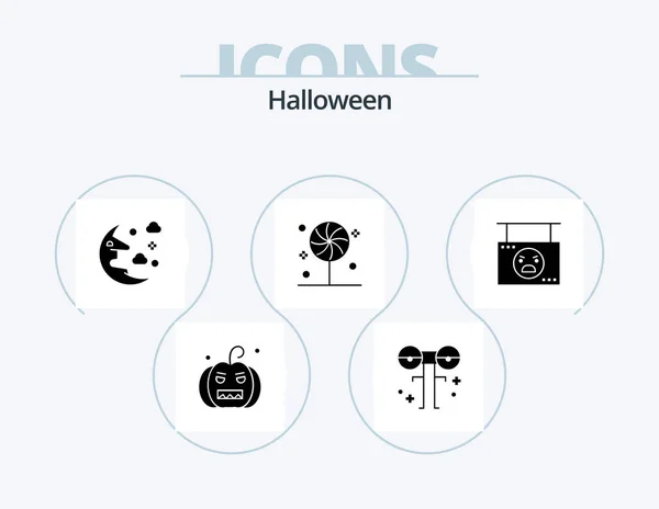 Halloween Glyph Icon Pack Icon Design Board Halloween Scary Candy — Stockový vektor