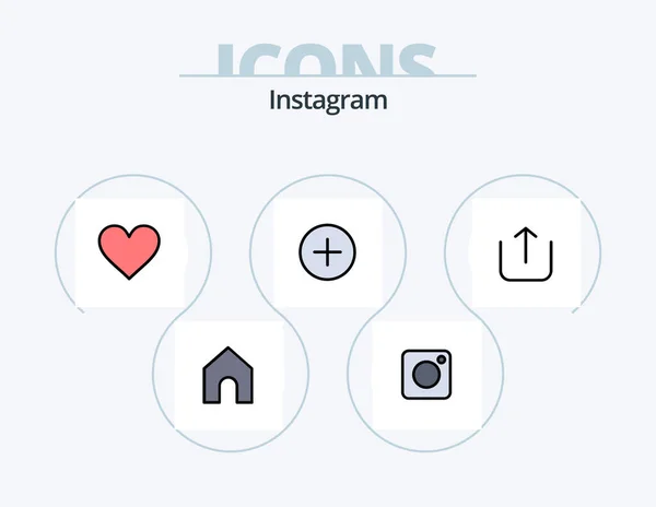 Instagram Line Filled Icon Pack Icon Design Twitter View Profile — Vettoriale Stock