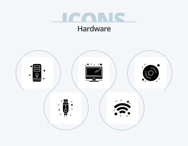 Hardware Glyph Icon Pack Icon Design Hardware Hardware Computer — Stock Vector