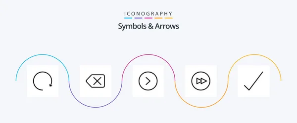 Symbols Arrows Line Icon Pack Including Right Tick Check — Stok Vektör
