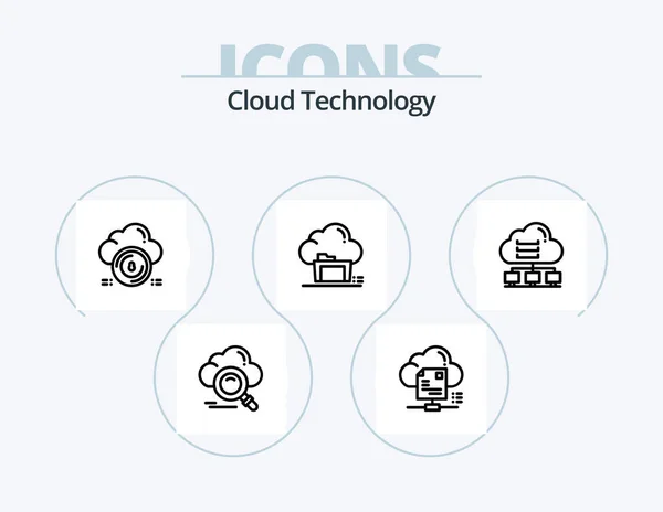 Cloud Technology Line Icon Pack Icon Design Download Cloud — 图库矢量图片