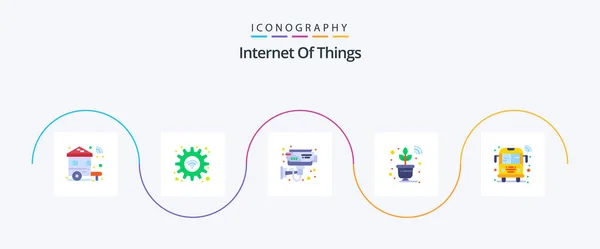 Internet Things Flat Icon Pack Including Wifi Sensor Wifi Plant — Stockvector