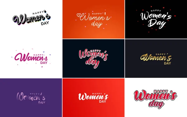 Abstract Happy Women Day Logo Love Vector Logo Design Pink — Image vectorielle