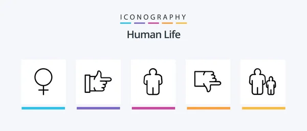 Human Line Icon Pack Including Person Man Man Gender Creative — Vettoriale Stock