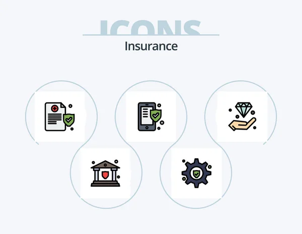 Insurance Line Заповнений Icon Pack Icon Design Захист Страхування Страхування — стоковий вектор