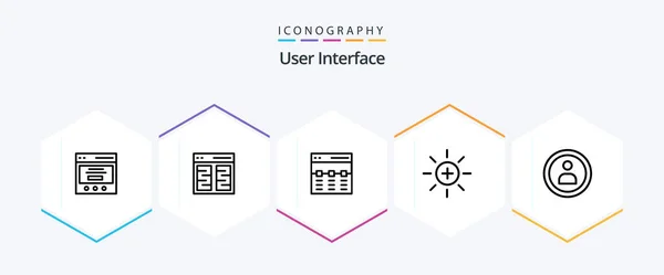 User Interface Line Icon Pack Including Brightness Interface Interface Hero — Image vectorielle