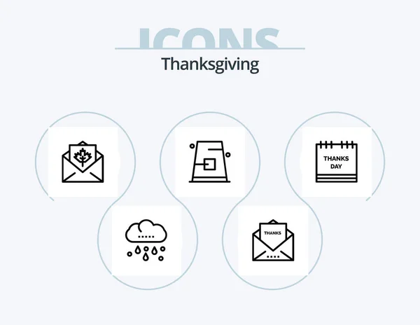 Thanksgiving Line Icon Pack Icon Design Menu Cookbook Leaf Roasted — Stock vektor