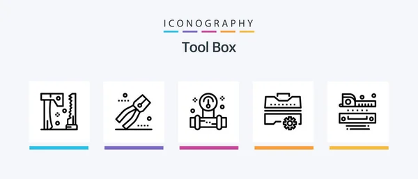 Tools Line Icon Pack Including Circular Valve Tools Pipe Buildings — Stockový vektor