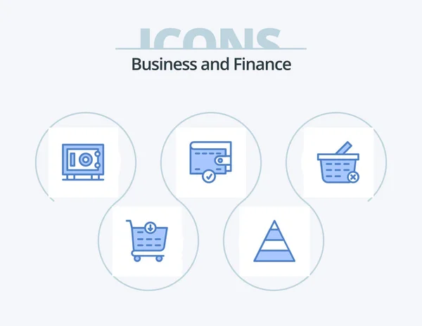 Finance Blue Icon Pack Icon Design Safe Shopping Basket — Stock vektor