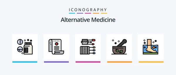 Alternative Medicine Line Filled Icon Pack Including Soup Medical Medical — Image vectorielle