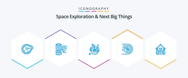Space Exploration Next Big Things Blue Icon Pack Including Disruptive — Stockový vektor