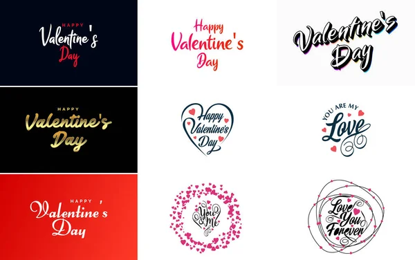 Happy Women Day Lettering Typography Poster Heart International Woman Day — Stockový vektor
