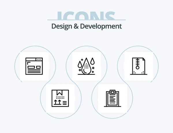 Design Development Line Icon Pack Icon Design Design Cartridge Design — Stock Vector