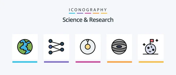 Science Line Filled Icon Pack Including Galaxy Led Creative Icons — Vetor de Stock