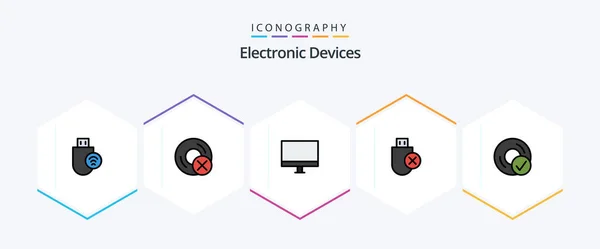 Devices Filledline Icon Pack Including Hardware Computers Gadget Monitor Gadget — Image vectorielle
