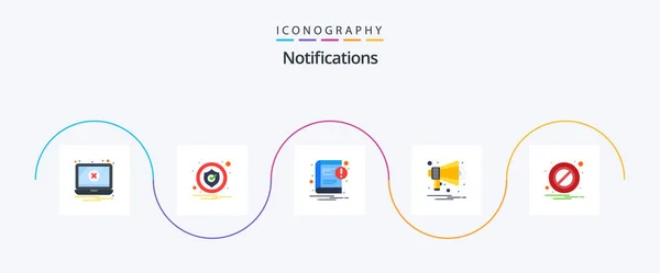 Notifications Flat Icon Pack Including Notification Notification Book Multimedia Announcement — Vetor de Stock