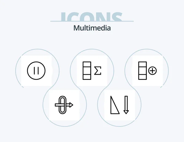Multimedia Line Icon Pack Icon Design Multimedia Swap Column — Stockvector