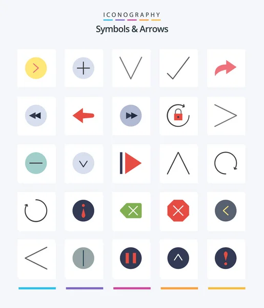 Creative Symbols Arrows Flat Icon Pack Arrow Circle Backward Arrow — Stok Vektör