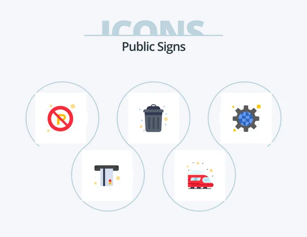 Public Signs Flat Icon Pack Icon Design Public Configuration Parking — Stock Vector