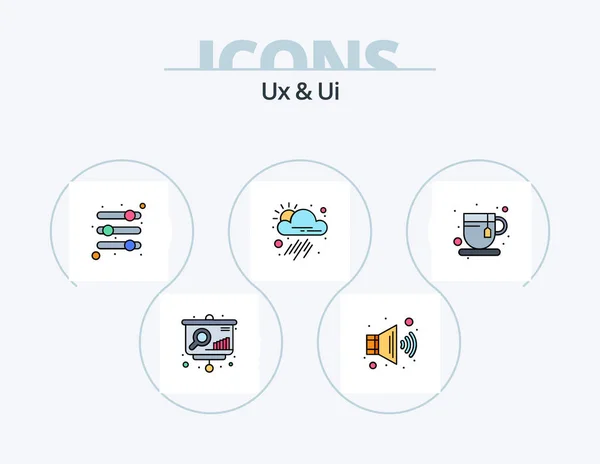 Line Filled Icon Pack Icon Design Menu List Idea Programming — Stockvektor