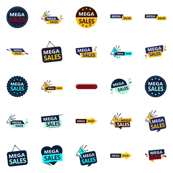 Mega Sale Customizable Vector Banners Your Next Promotion — Archivo Imágenes Vectoriales